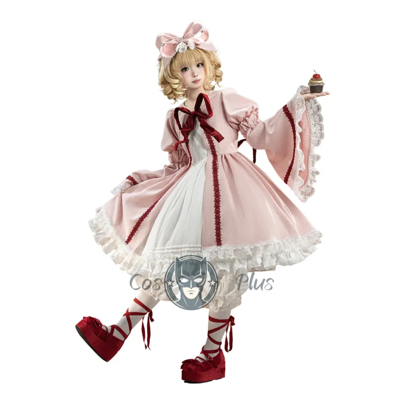 أزياء أنيمي روزن هينيتشيغو التأثيرية للنساء البكر للهالوين فستان لوليتا وردي لطيف كرنفال حفلة عيد الميلاد ملابس لعب الأدوار #1