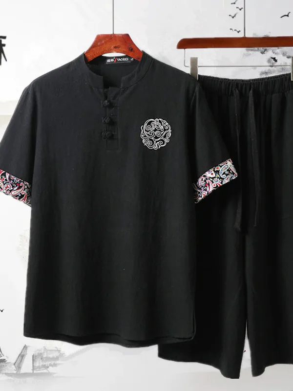 men's-cotton-linen-ort-sve-t-irt-7-8-pants-two-piece-set-traditional-chinese-sle-plus-size-loose-fit-casual-wear