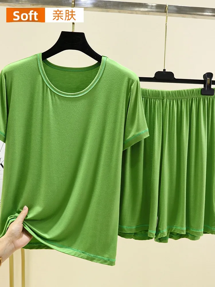 

Mod ort Sve комплект женский летний повседневный круглый Ne домашняя одежда костюм из двух предметов больших размеров удобные дышащие пижамы