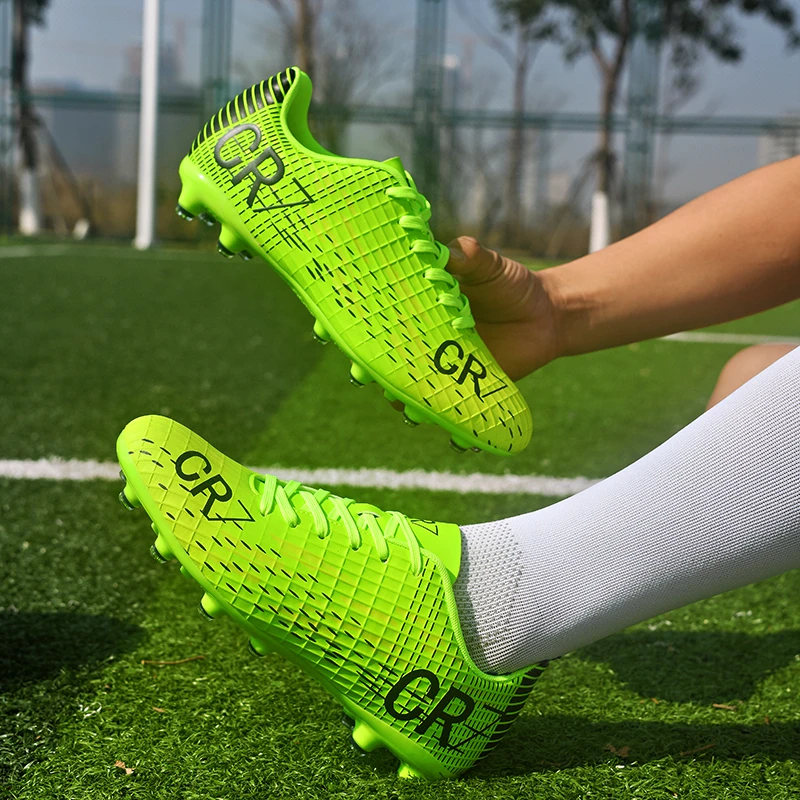 

New Soccer Shoes Men Women Pink Long Spikes Ultralight Outdoor Sport Adult Training Teenager Football Boots Cleats Match Sneaker
