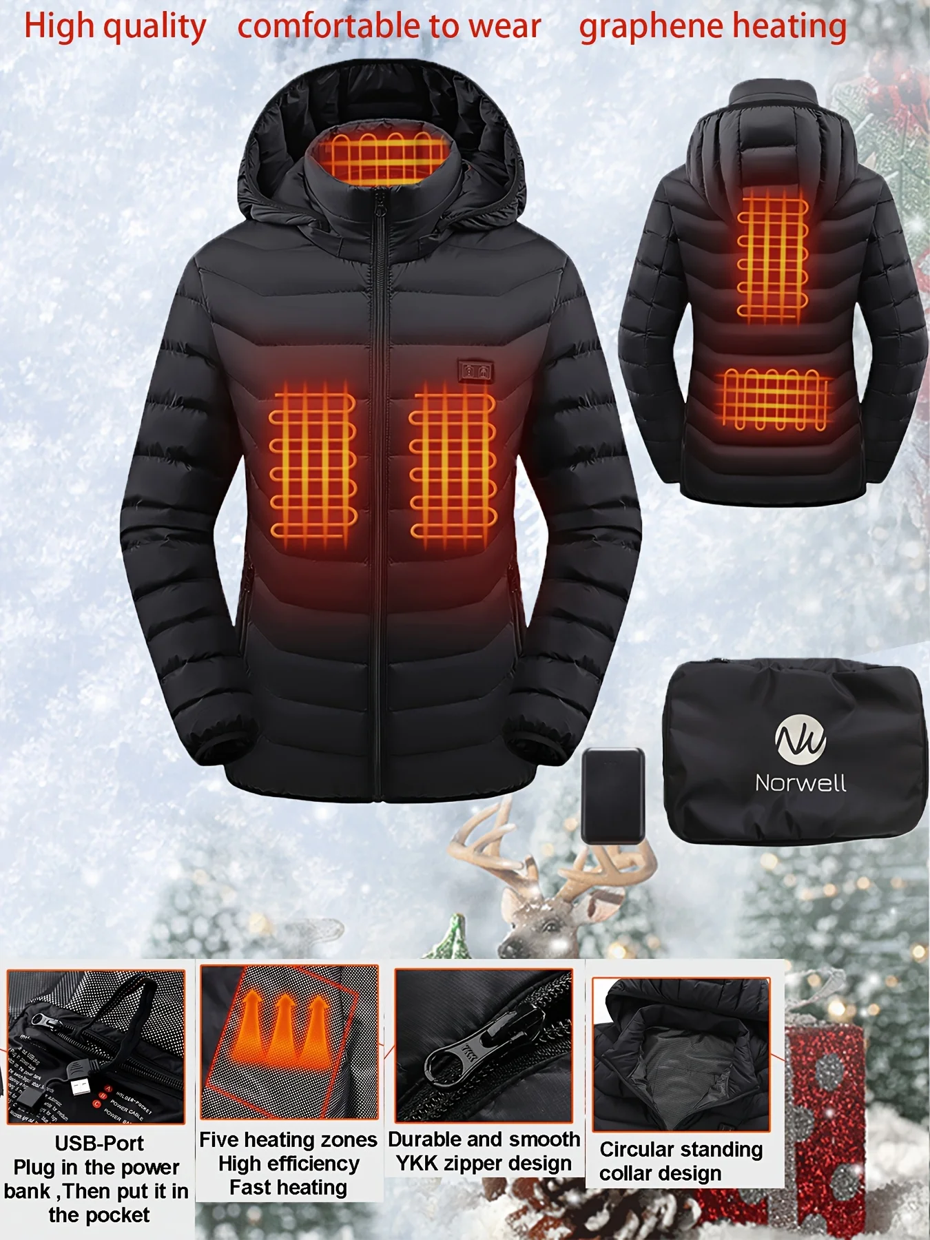 

Женская зимняя куртка с подогревом (с питанием от сети), новая осенне-зимняя повседневная и спортивная модная термостойкая куртка для активного отдыха