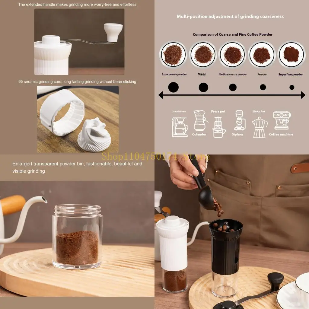 

Прочные ручные кофемолки с регулируемой степенью грубости, материалы из АБС-пластика, компактный дизайн, лидер продаж