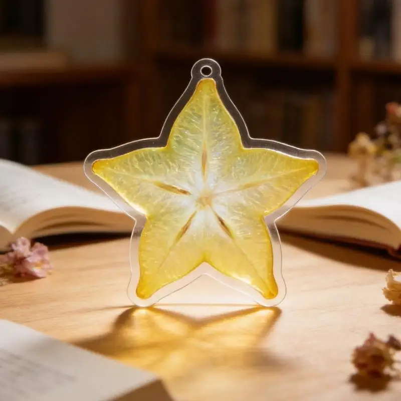 Q6PA Translucent Fruit Study Acrylic Page Divider Decorative Book Page Marker for Readers Teachers and Journal Writing