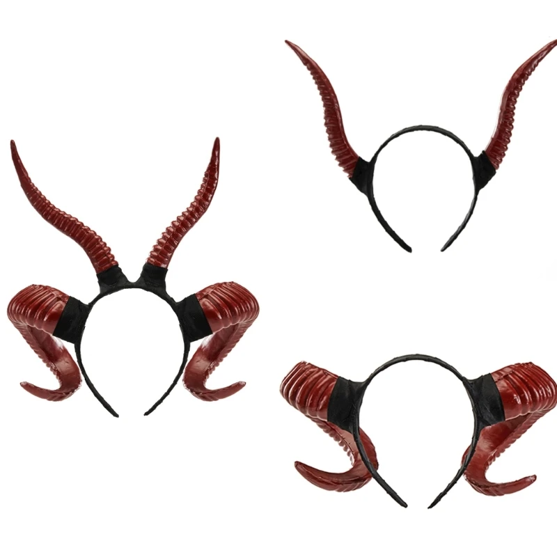 

Simulation AntelopeHorn Headband for Adult Cosplay Costume Resin Goat Horn Hairhoop Women Halloween Party Headpiece