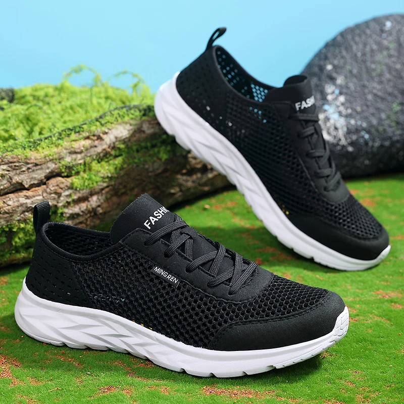

YRZL Casual Men 2025 Summer Sneakers Lightweight Tennis Shoes Walking Shoes Breathable Non Slip Comfortable Sports Shoes For Men