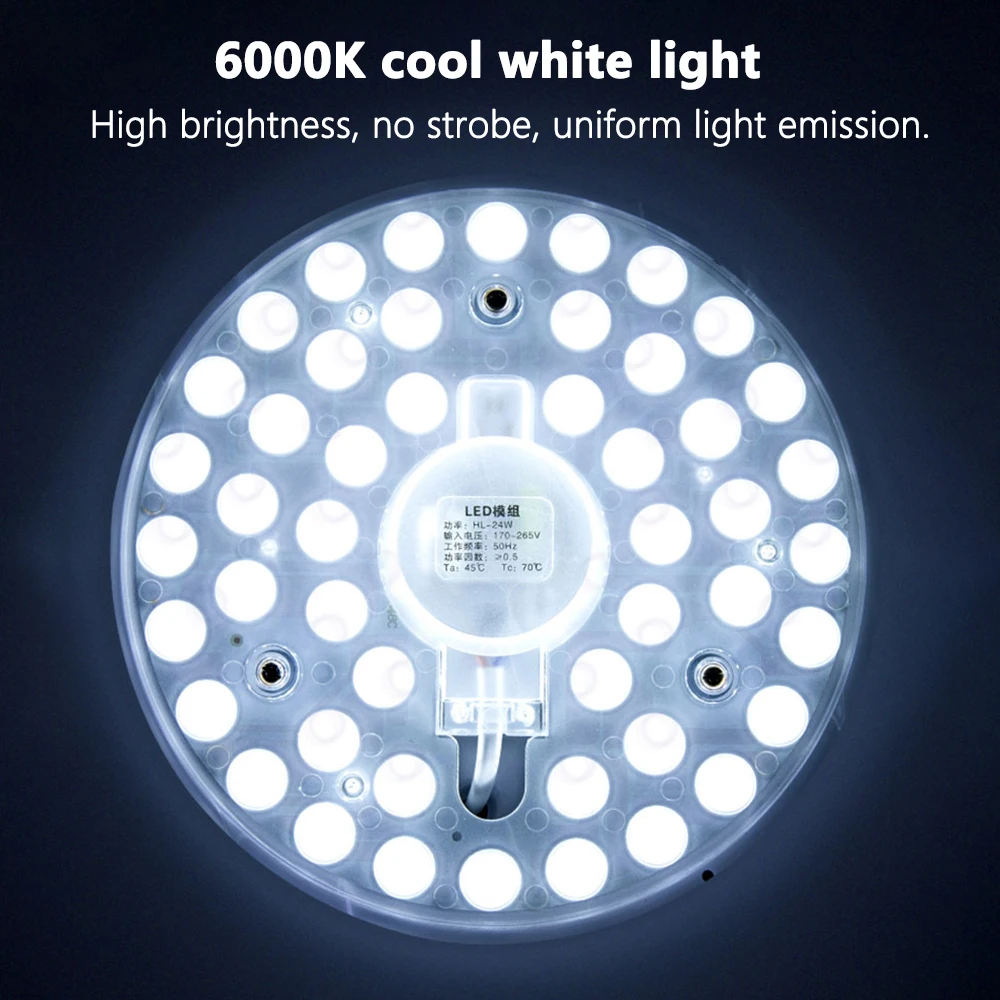 천장 조명 LED 모듈 220V-240V 라운드 LED 패널 조명 12W 18W 24W 36W 48W 72W 교체 LED 개조 램프 보드 쿨 화이트