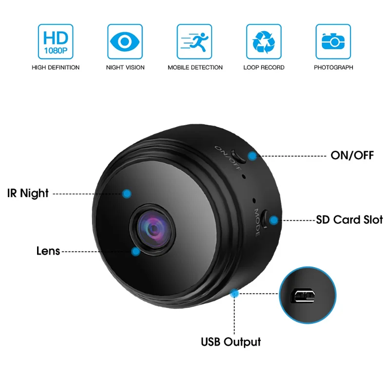 A9 1080P Mobile Wifi Car Camera Surveillance Cameras Sensor Camcorder Web Video Smart Home Safety Wireless Security Camera