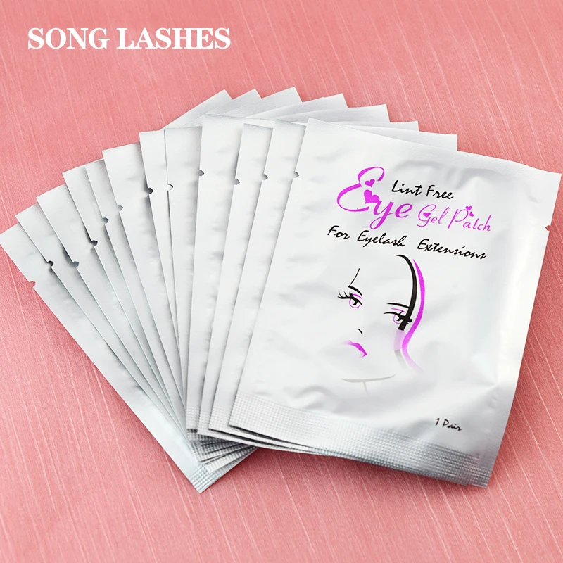 Songlashes  Eyelashes Patch 100 Pairs Lightweight  Breathable Material Pink Purple Gold Patches High Quality