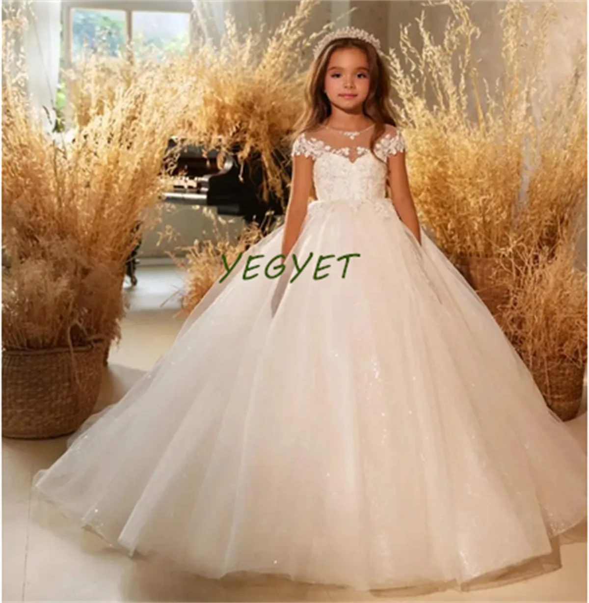 

Elegant Flower Girl Dress for Wedding 2-14Y Teen Girls Graduation Party Prom Long Gown Children's Pageant Dress First Communion