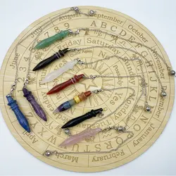 Real Crystals Pendulum for Divination Reiki Natural Gem Stone Pendant Amethysts Pendulum Pink White Quartz Green Pendulos X212