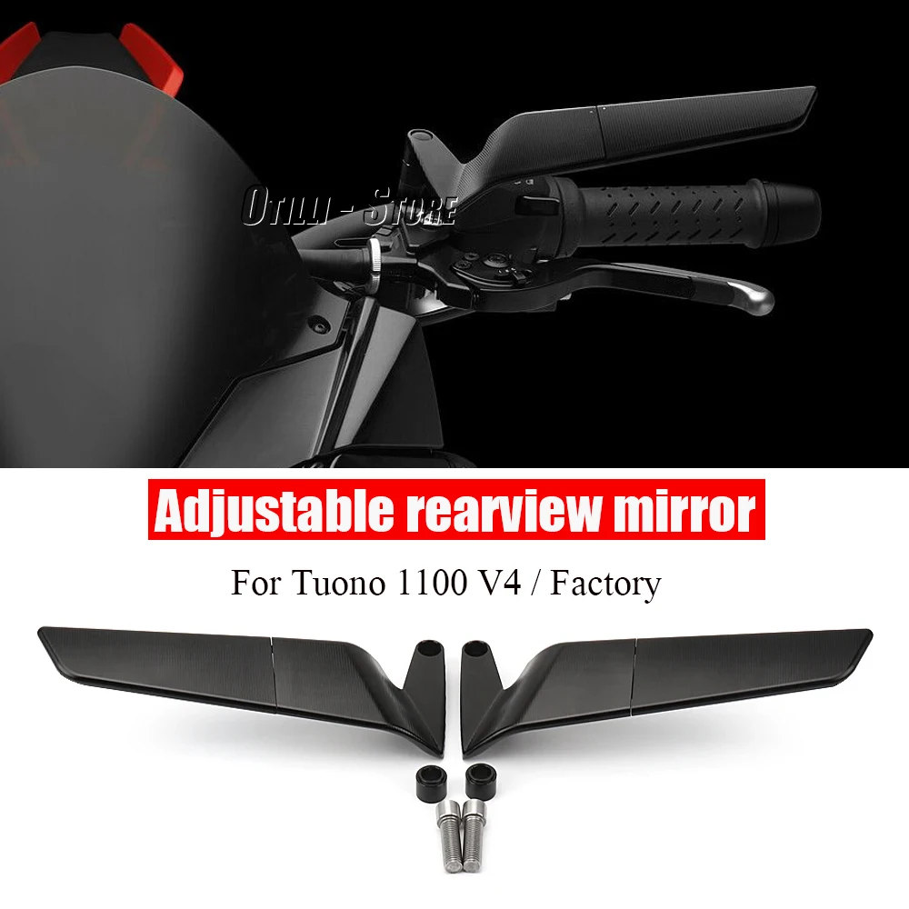 

For Aprilia Tuono 1100 V4 2021 2022 2023 Factory 2019-2023 Motorcycle Mirror CNC Wind Wing Adjustable Rotating Rearview Mirror