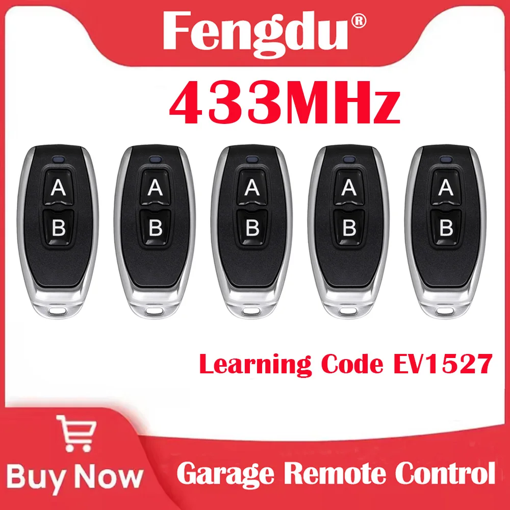 

433Mhz Wireless Remote Control 5PCS Learning Code EV1527 For Gate Car Home Garage Door
