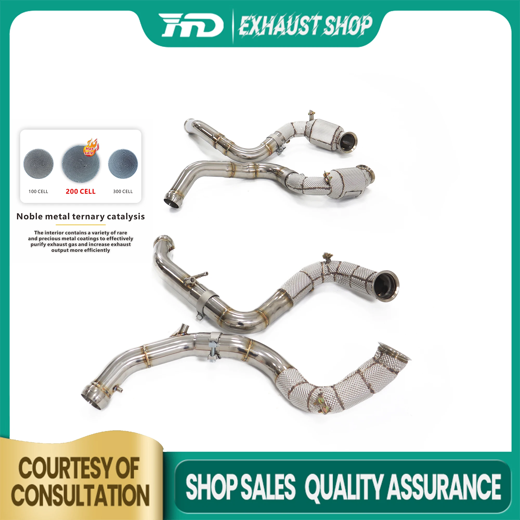 

﻿ High Quality Downpipe For Benz E63S W213 Stainless Steel Heat Shield Exhaust System High Flow Performance OPF/Without OPF HMD
