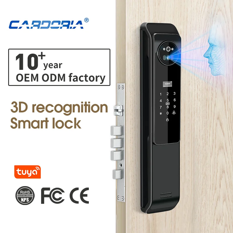 

Home Security 3D Face Recognition App Wifi Cerraduras Inteligentes Smart Digital Electronic Fingerprint Door Lock with Camera