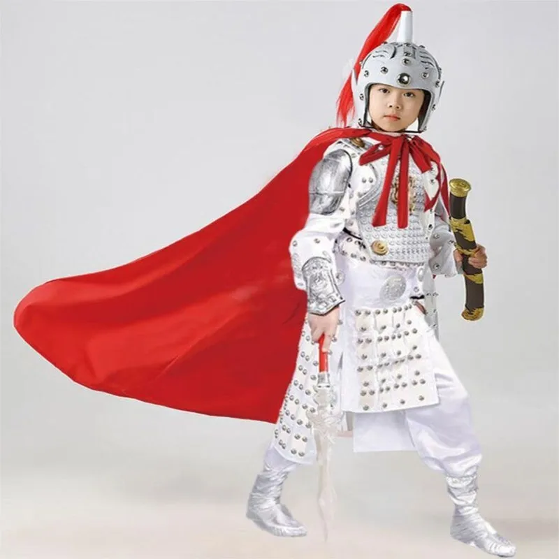

2026 New Boys' Hanfu Set Children Zhao Yun/Yue Fei Ancient Soldiers-shaped Performance Costume Chinese Ancient Hanfu Set LI836