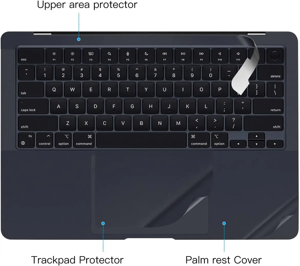Protetor de Apoio para as Mãos para MacBook Air 15.3 polegadas 2022-2026 Chip M2 M3 M4 M5 A3448 A3114 A3241 Adesivo Antirrisco para Apoio de Pulso