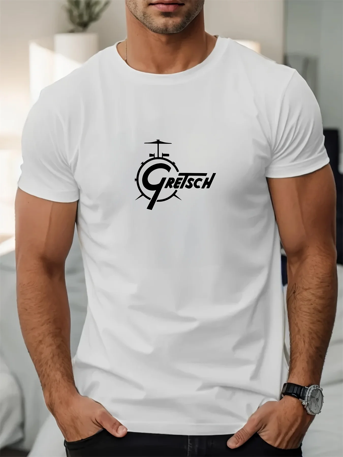 

Men's GRETSCH Graphic Short-Sleeve T-Shirt - Casual Summer Cotton Blend Tee