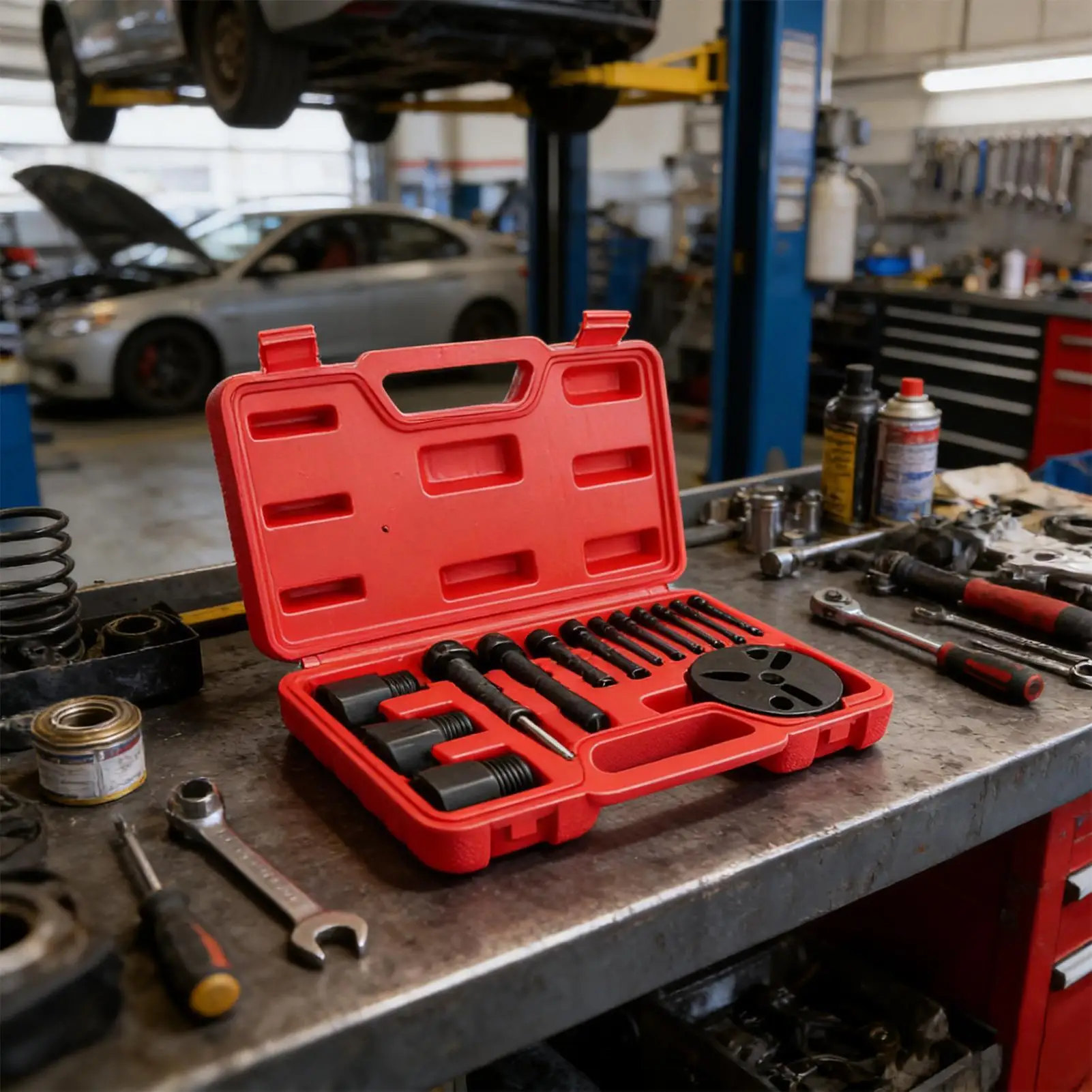 Clutch Removal Tool Car Air Conditioning Installation Kit AC Clutch Maintenance Tool For Garage Workshop Outdoor Mechanics
