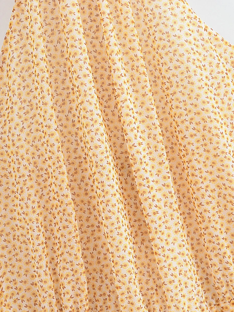 Estilo europeu e americano verão novas roupas femininas moda sexy sem costas em camadas halter pescoço impresso vestido curto