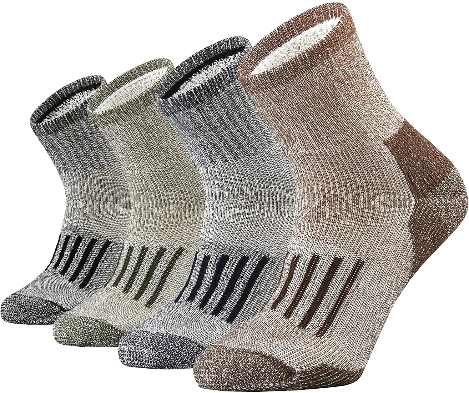 4 Pairs Merino Wool Socks Thicken Warm Hiking Cushion Crew Socks For Men Women Wool Sports Socks Moisture Wicking Euro Size