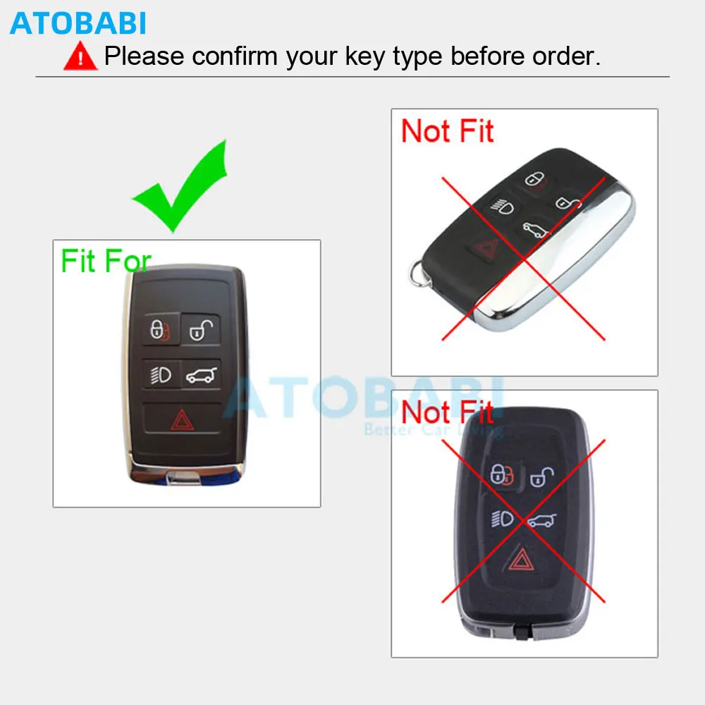 حقيبة غطاء مفاتيح السيارة من الجلد الحقيقي لسيارة لاند روفر رينج روفر سبورت إيفوك ديفندر ديسكفري جاكوار E F-Pace حافظة شل عن بعد #2