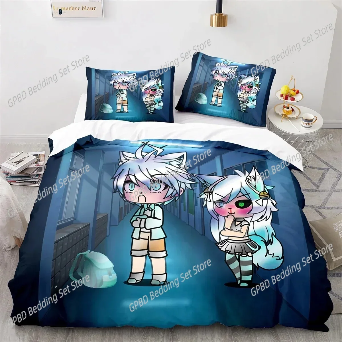 Luxury New 3D Print Anime Gacha Life Duvet Cover Set with Pillow Covers Teens Kids Bedding Set Full Queen King Size Bed Linen - view 4