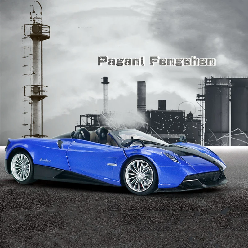 

1:24 Pagani Huayra Roadster Blue Alloy Sport Car Model Diecasts Metal Vehicles High Simulation Collection Childrens Toy Gift