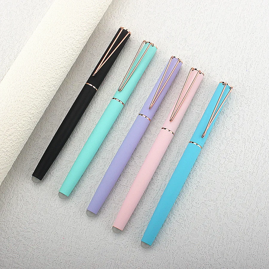 

1 шт., 5052, классический дизайн, отделка цвета розового золота, каллиграфическая ручка для деловых людей, особо тонкая, 0,38 мм, с конвертером