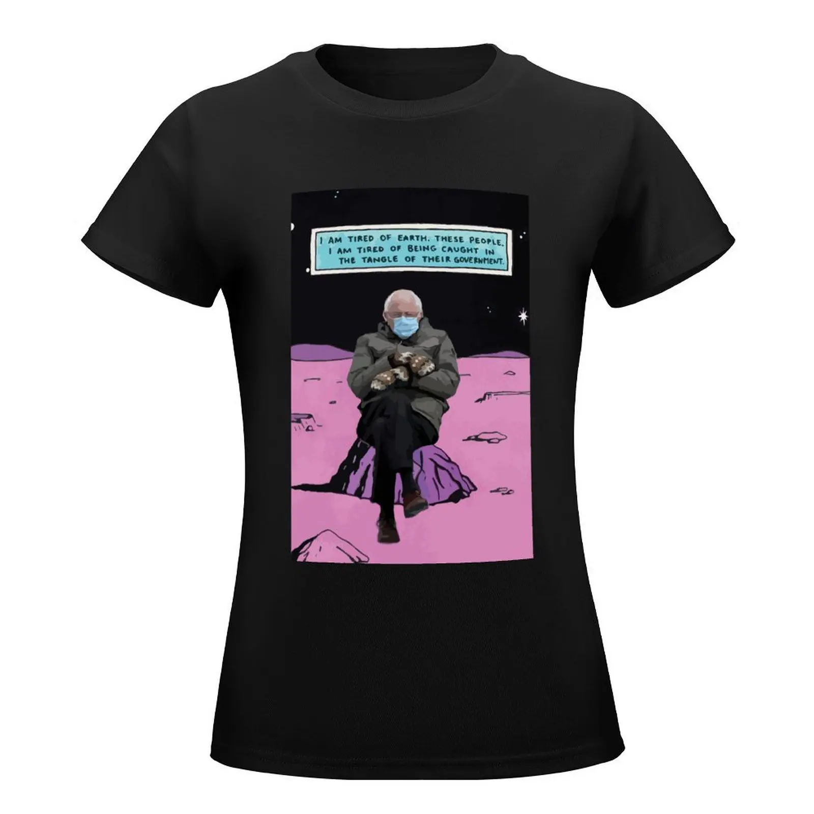 Bernie Sanders mittens inauguration 2021 biden funny meme space mood tired Dr Bernie Manhattan T-Shirt