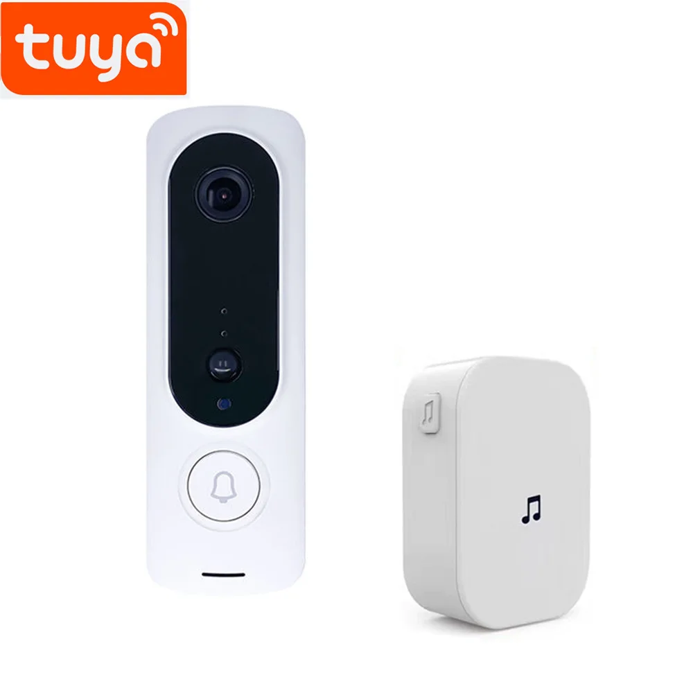 Timbre inalámbrico de seguridad para el hogar, timbre con vídeo, cámara de visión nocturna, nube, T21, Tuya, 720P