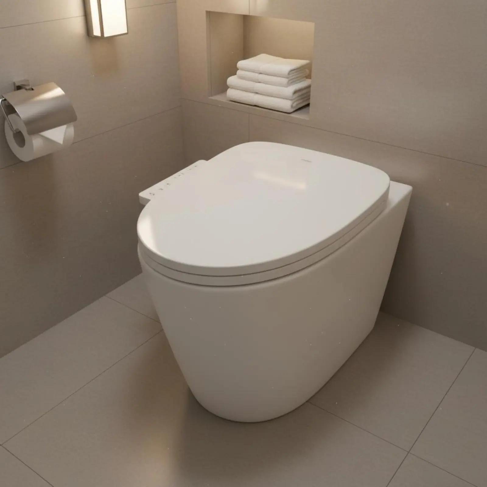 Electric Bidet Seat Adjustable Temperature Warm Water Bidet Seat Bathroom Fixture Self-Cleaning Nozzle Posterior Cleansing view 2