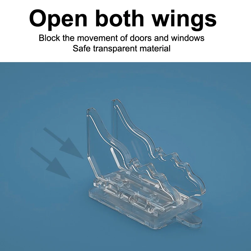 10 個窓ロック自己粘着跡のない接着剤蝶形強力な粘着力強力な貼り付けベビーケアスライドドアストッパー