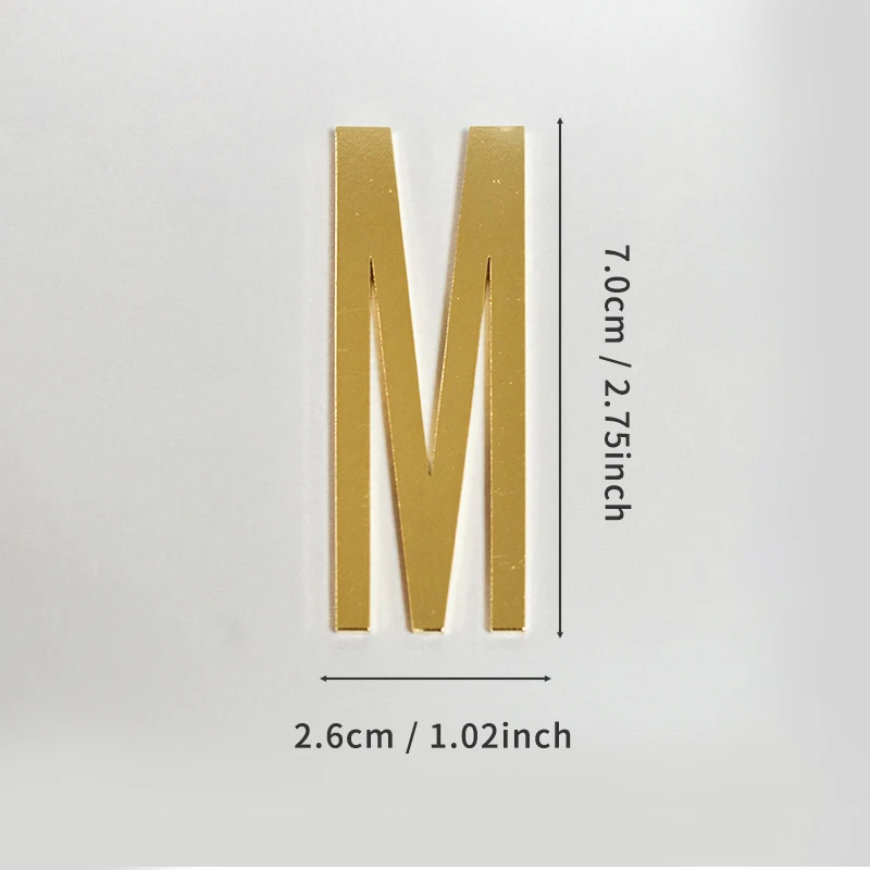 Goldene selbstklebende Hausnummern aus Metall mit englischen Alphabet-Buchstaben für Wohnung, Zimmer, Tür, Tisch, Briefkasten, Zahlenaufkleber, 7 cm – Detail 19
