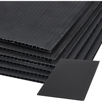 10 Pcs Black Corrugated Plastic Sheets 12x7.8 Inch Sturdy Blank Yard Signs 3mm Waterproof Sign Board for House Sale Signs Lawn