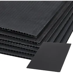 10 Pcs Black Corrugated Plastic Sheets 12x7.8 Inch Sturdy Blank Yard Signs 3mm Waterproof Sign Board for House Sale Signs Lawn