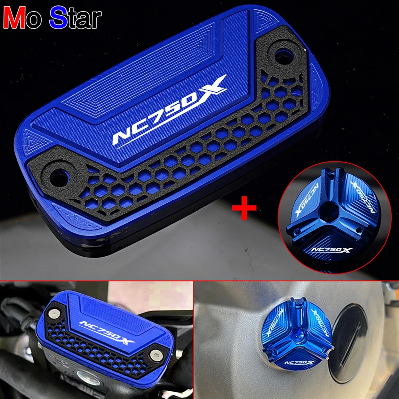 Motorcycle Front Brake Fluid Reservoir Cover Engine Oil Filler Cap Accessories For HONDA NC750 X NC 750X NC750X 2021 2017-2023
