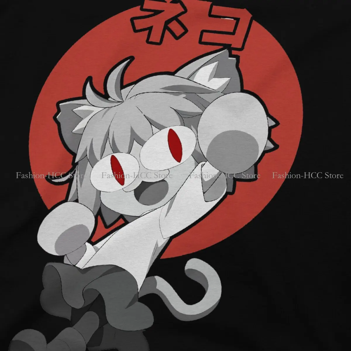 نيكومون محب البوليستر تي شيرت للرجال ، نيكو أرك ، نيكو القط ، هاراجو ملابس الشارع تي شيرت ، جولة الرقبة #4