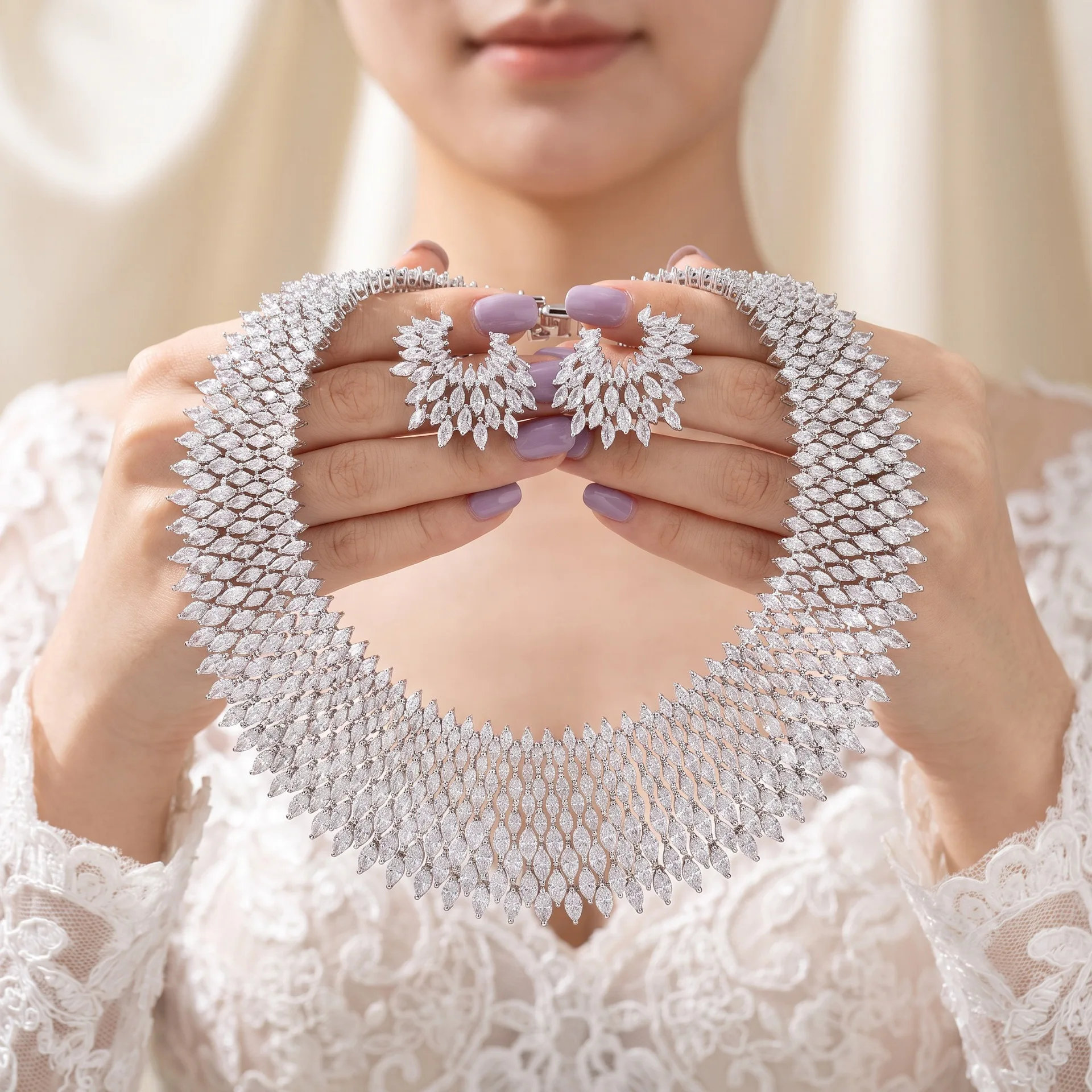 HIBRIDE New Deluxe Stereo 4 Piece Middle Eastern Women's Fashion Accessories Wedding Bridal Event Jewelry Accessories Gift S1297