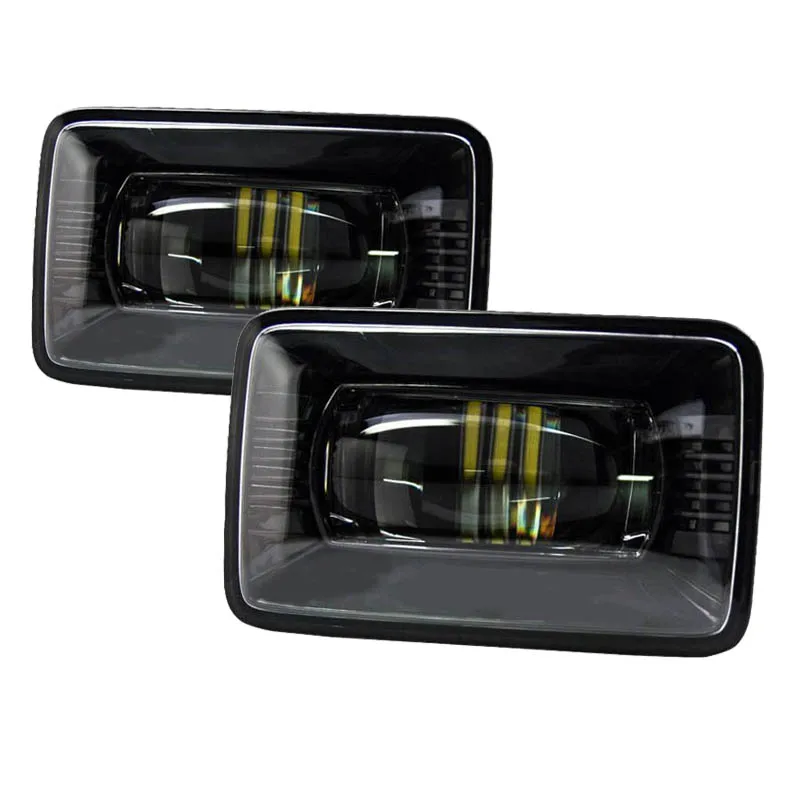 1pair For Ford F-150 2015-2018 Rectangle Fog Lights 6000K Hi/Lo beam replacement clear lens Project Led Fog Lights