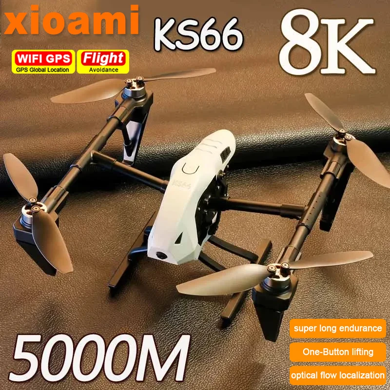 For Xiaomi KS66 Drone Professinal 8K HD Dual Camera 5G WIFI Wide Angle Optical Flow Localization Brushless Motor RC Quadcopter