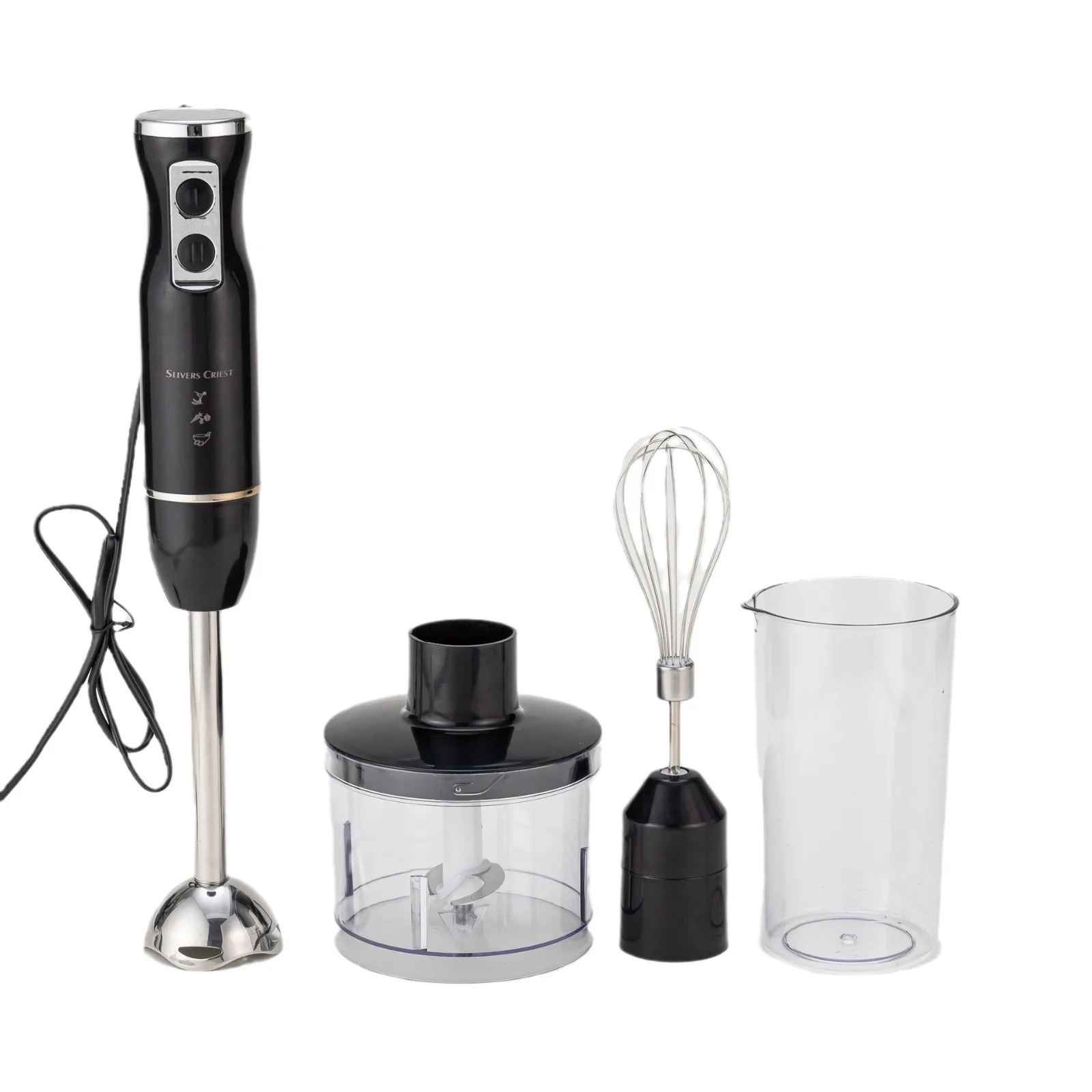4 in 1 Set 4 Blade Silver High Speed Multifunctional Commercial Manual Blender