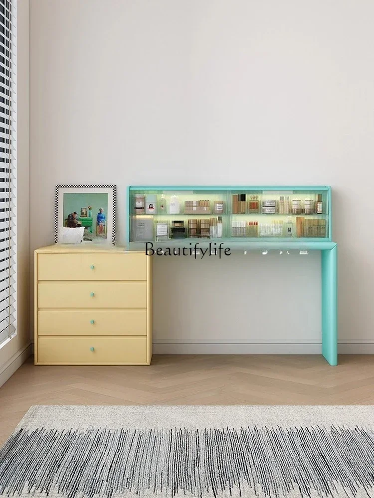 

Dressing table integrated storage cabinet full solid wood makeup table customizablelx