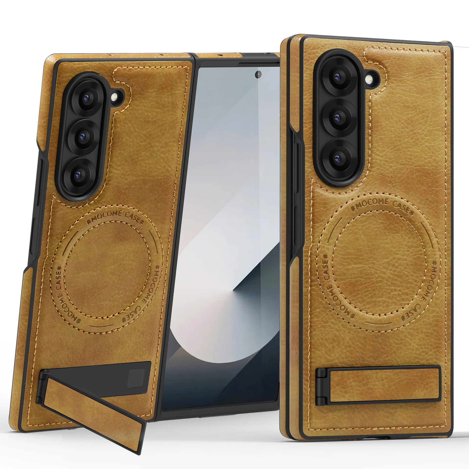 

10pcs Crystal-Shield Magnetic Stand Bracket Phone Case for Samsung Galaxy Z Fold 6 5 4 3 Cover Wireless Charging