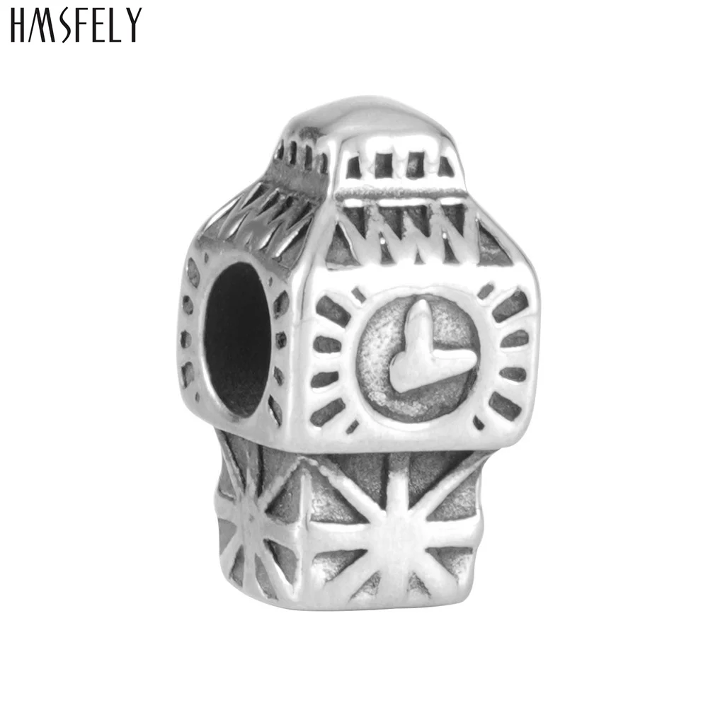 

HMSFELY Big Ben theme Beads For Charm Women Bracelet Jewelry Making Crystal Bead 316l Stainless Steel Beads