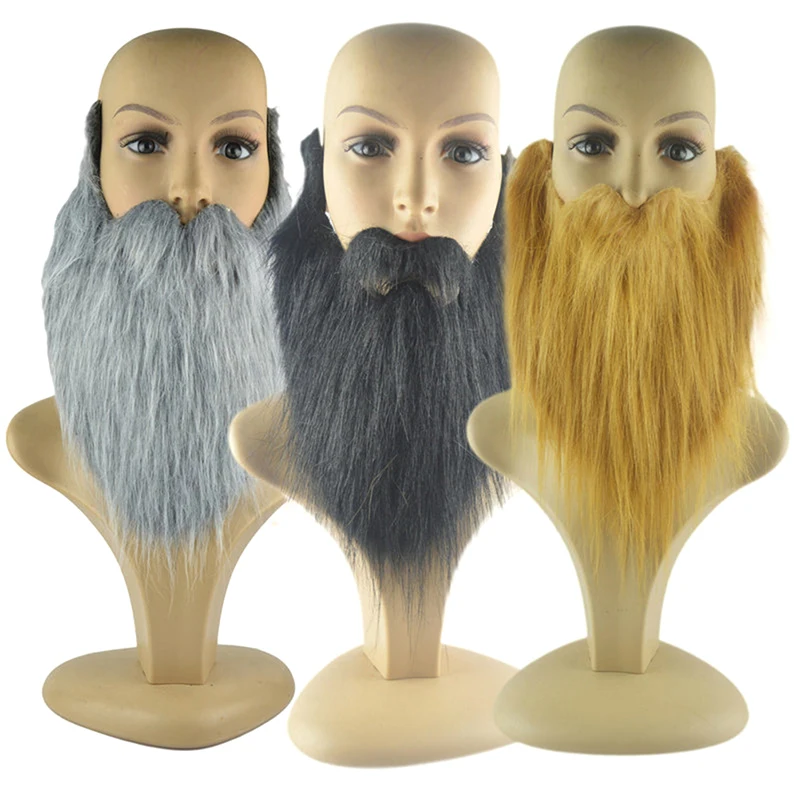 DIY Fancy Dress Fake Beard Long Fluff Beards Cosplay Costume Props Simulated Beard Handmade Mustache Halloween Party Supplies