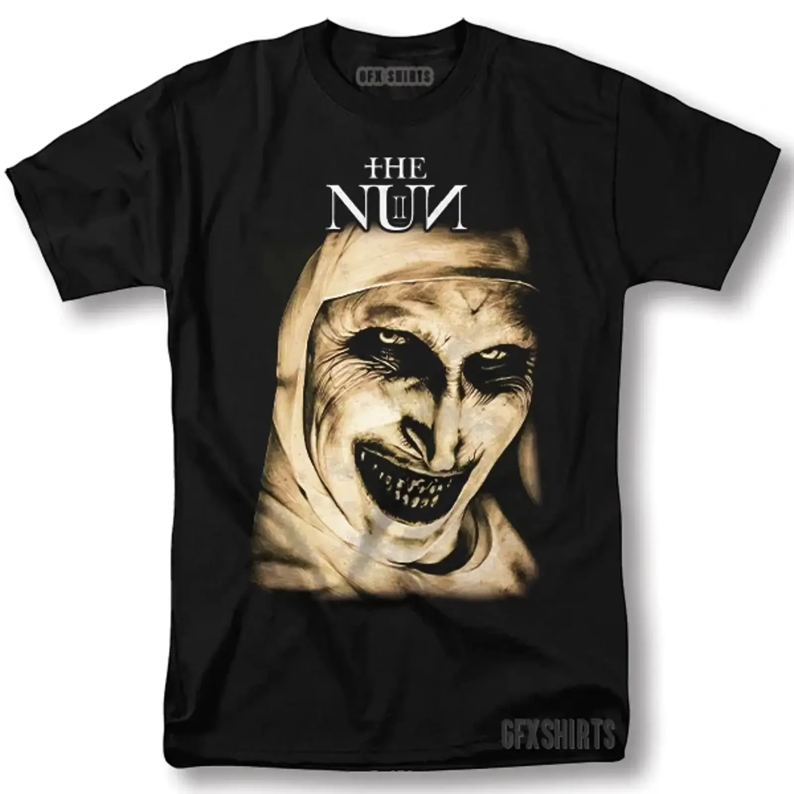Th Nun T Shirt Halloween Horror Movie Vintage Design vintage Washed Slightly Stylish Breathable Comfortable Versatile Soft