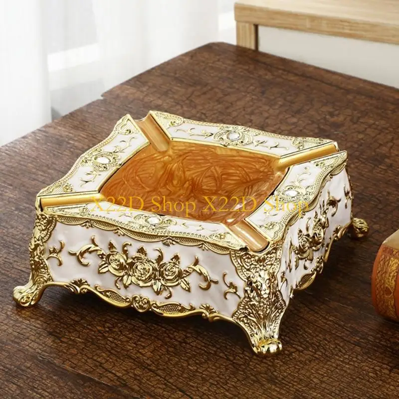 

X22D Plastic Trays Ashtray Retro Ornaments Windproof Ashtray Wear Resistant Trays for Hotel Restaurant Decorations