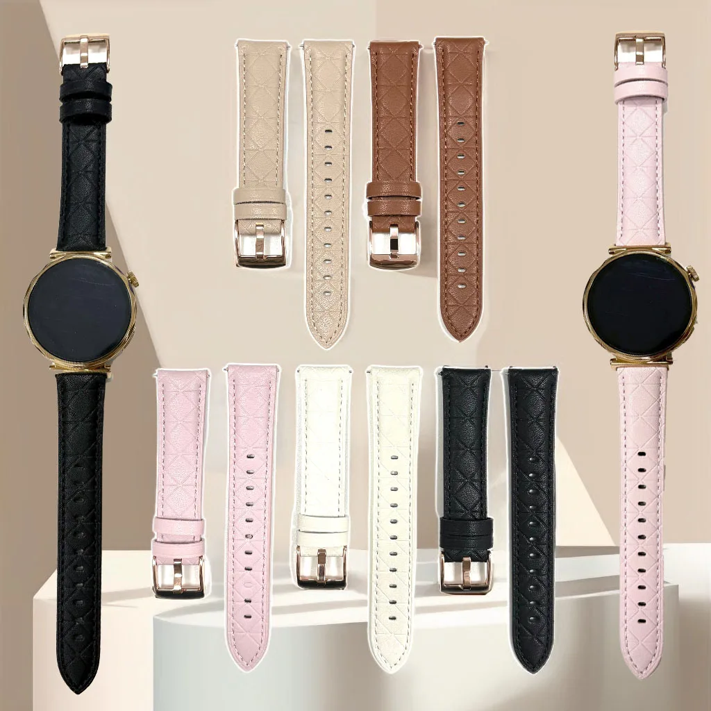 18 مللي متر الاصطناعية بولي Leather الجلود حزام (استيك) ساعة لهواوي ساعة GT 5 4/GT 5 4 41 مللي متر حزام لهواوي GT5 برو 42 مللي متر النساء الرجال سوار Correa