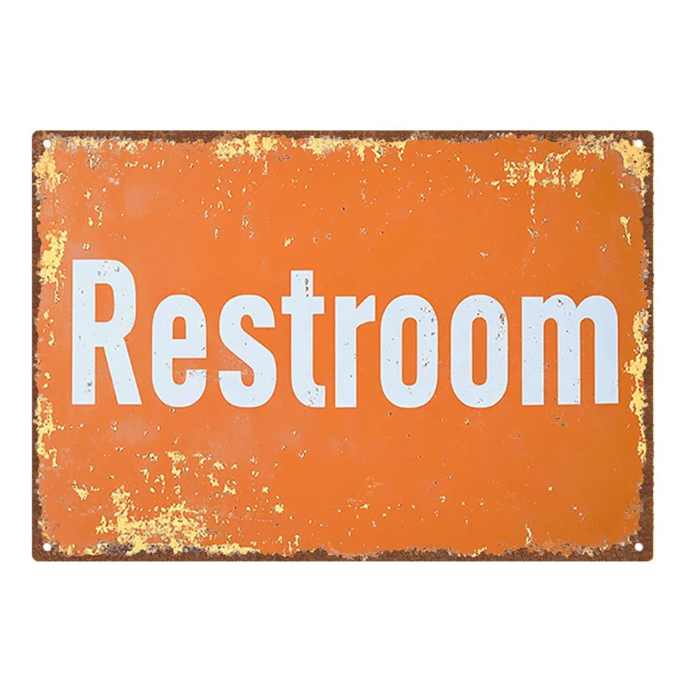 

Винтажная оранжевая металлическая табличка для туалета - ретро-декор для стен ванной комнаты, бара и кафе