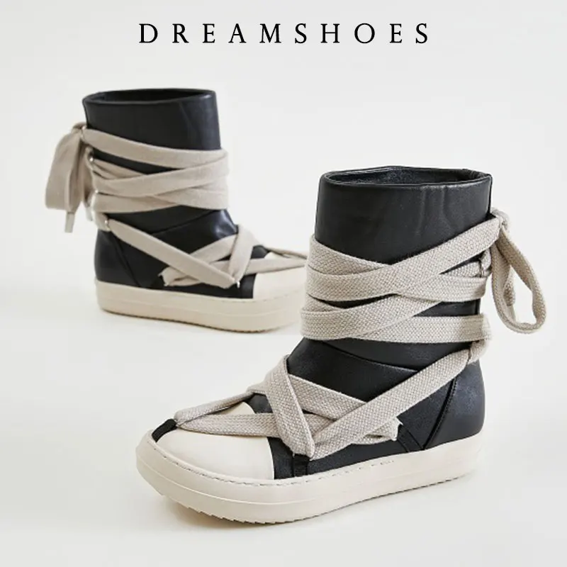 2025 New Sneakers Shoes Woman Men\'s Casual ShoesLace-up Thick Bottom High Top Shoes Canvas Punk Couple Trend Shoes